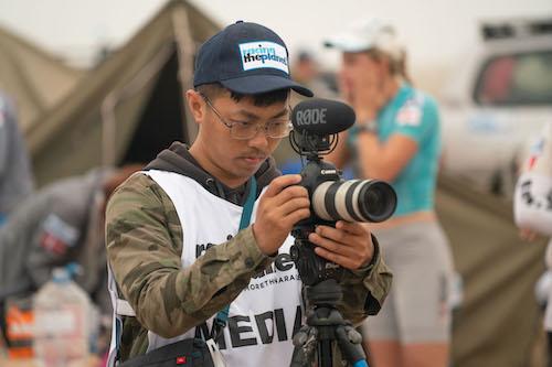 A photographer on the course